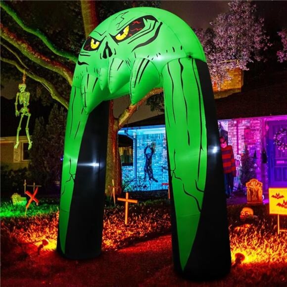 10 FT Halloween Inflatables Archway Outdoor Decorations Blow Up Yard Monster - Picture 2 of 7